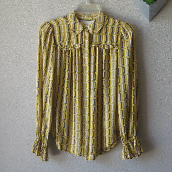 Anthropologie Tops - Anthropologie Maeve Fredericka Button Down Shirt Dachshund Dog Size 2